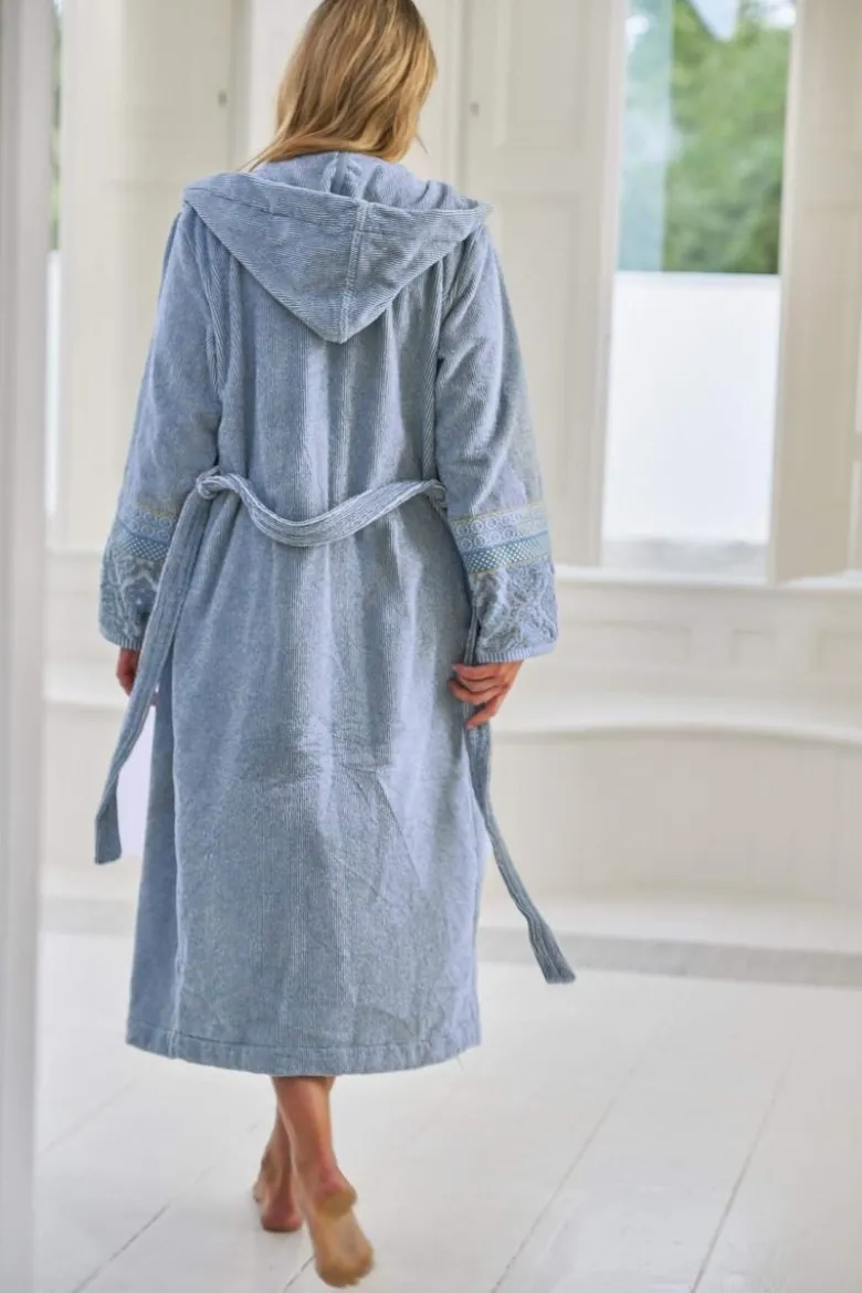 Bademantel Soft Zellige Blau/Grau