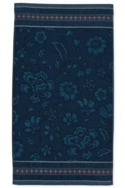 Badetuch Jasmin Jacquard Dunkelblau 55x100cm