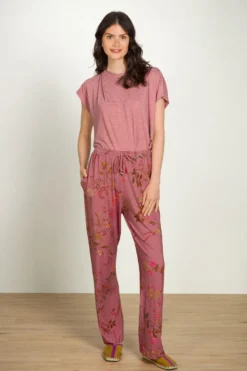 Belin Lange Hose Bodhi Flower Dunkelrosa
