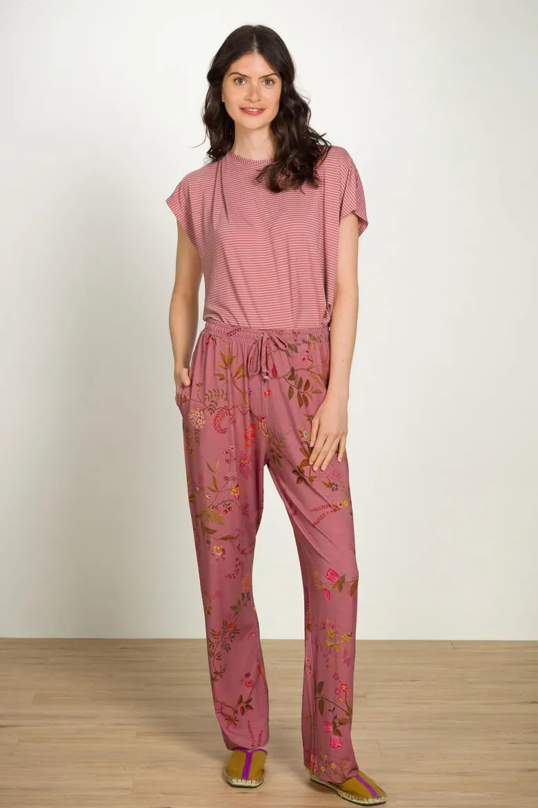 Belin Lange Hose Bodhi Flower Dunkelrosa