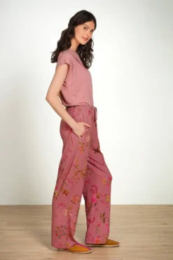Belin Lange Hose Bodhi Flower Dunkelrosa