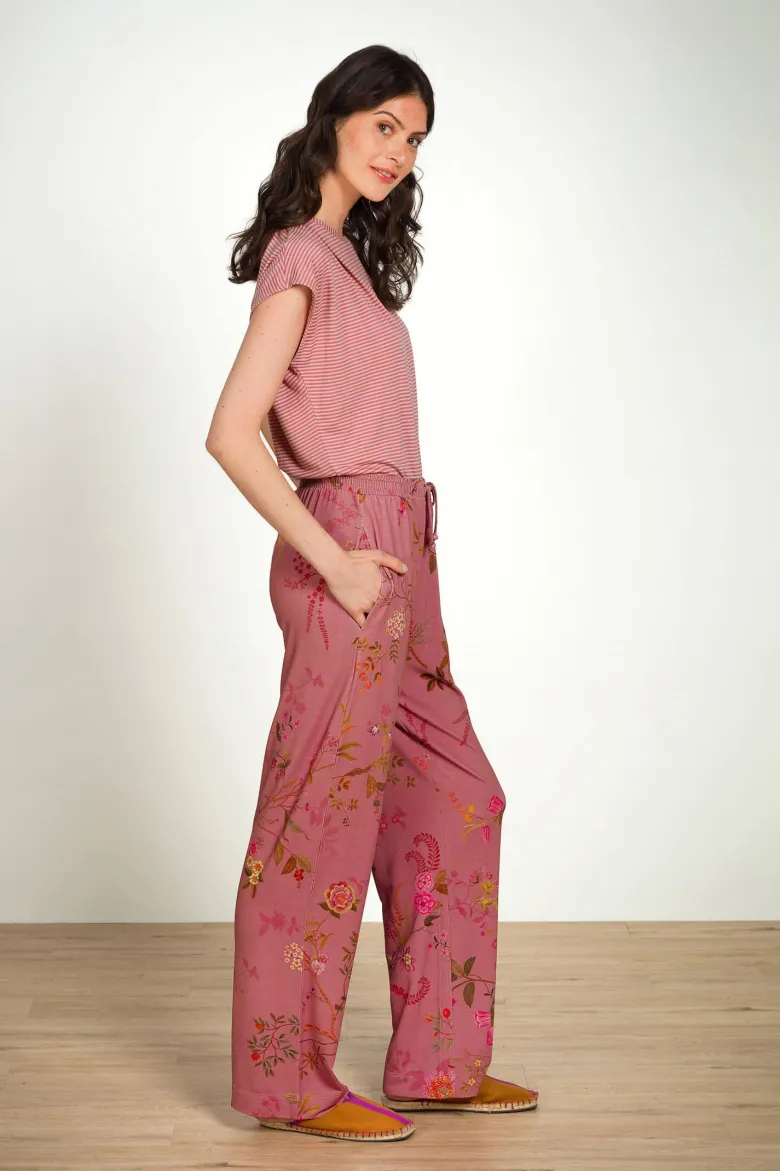Belin Lange Hose Bodhi Flower Dunkelrosa
