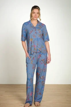 Belin Lange Hose Bodhi Flower Blau