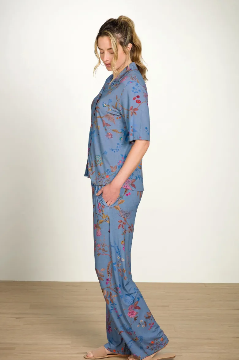 Belin Lange Hose Bodhi Flower Blau