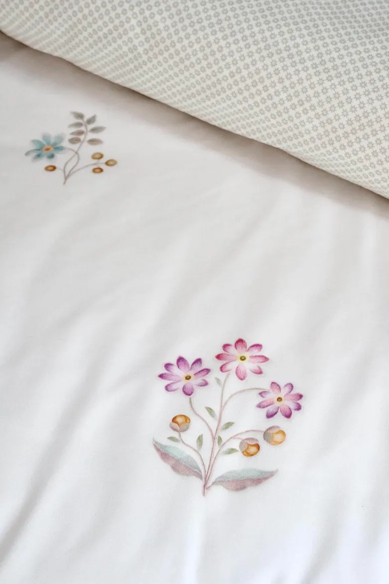 Bettbezugsset Mughal Flower Gebrochen Weiß