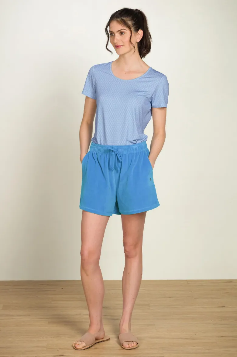 Bisou Kurze Hose Velvet Blau
