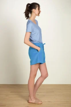 Bisou Kurze Hose Velvet Blau