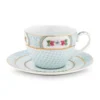 Blushing Birds Cappuccino Tasse & Untertasse weiß