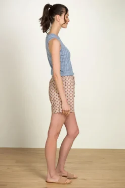 Bob Kurze Hose Jaipur Flower Khaki/Blau