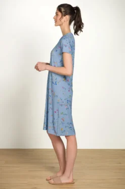 Daniela Nachthemd Kurze Ärmeln Delhi Dreams Blau
