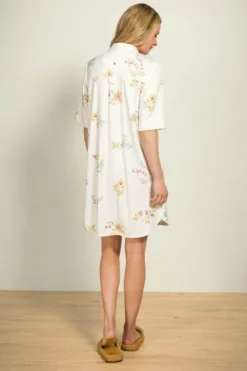 Dewi Nachthemd Kurze Ärmeln Blossom Chique Weiss