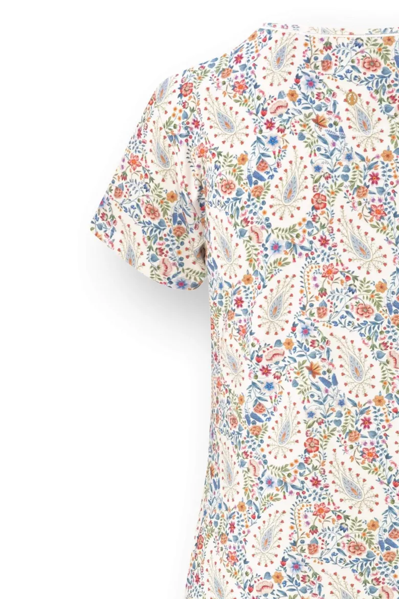 Djoy Nachthemd Kurze Ärmeln Kairi Bloom Blau