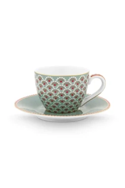 Espresso Tasse & Untertasse Blooming Tales Blau 120ml
