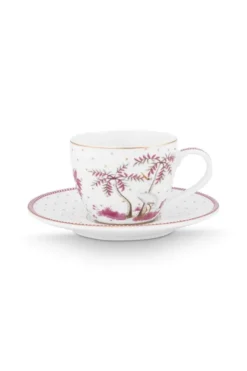 Espresso Tasse & Untertasse Jolie Punkte Gold Rosa