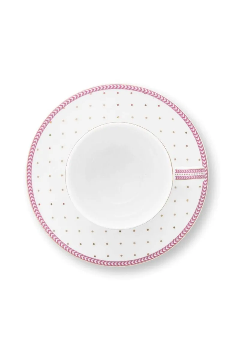Espresso Tasse & Untertasse Jolie Punkte Gold Rosa