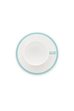 Espresso Tasse & Untertasse Jolie Punkte Gold Blau
