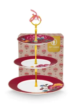 Etagere 3 Ebenen Blooming Tales Fantasy Dunkelrot