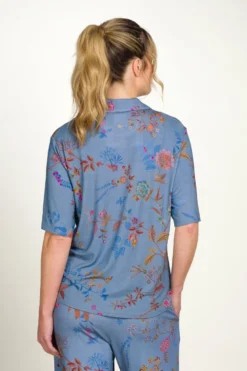 Flora Top Kurze Ärmeln Bodhi Flower Blau