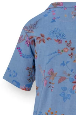 Flora Top Kurze Ärmeln Bodhi Flower Blau
