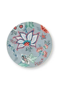 Flower Festival Gebäckteller Hellblau 17 cm