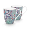 Flower Festival Set/2 Tassen Gross Hellblau