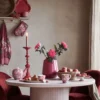 Flower Festival Set/2 Tassen Gross Dunkelrosa