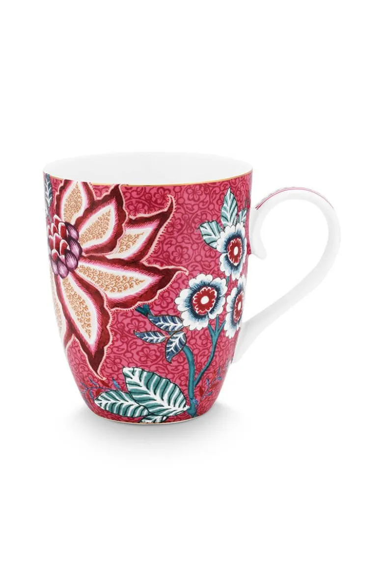 Flower Festival Tasse Gross Dunkelrosa