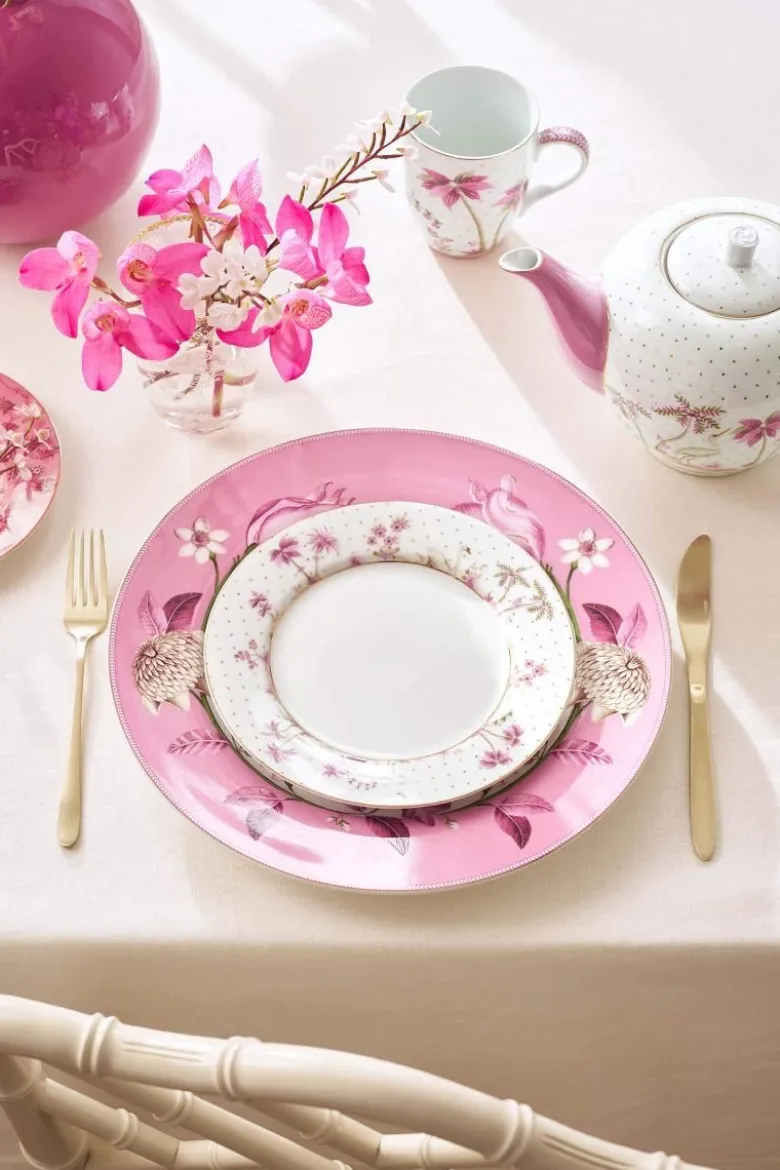 Frühstücksteller Jolie Punkte Gold Rosa 21cm