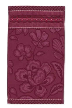 Gästehandtuch Set/3 Jasmin Jacquard Dunkelrosa 30x50cm
