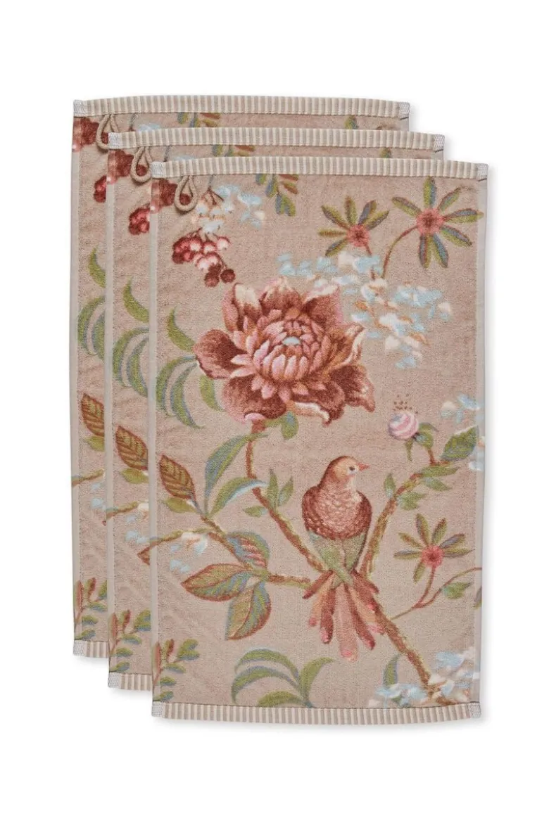 Gästehandtuch Set/3 Secret Garden Khaki 30x50cm
