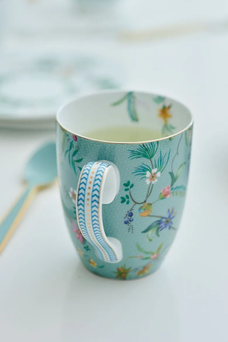 Jolie Set/2 Tasse Gross Flowers blau