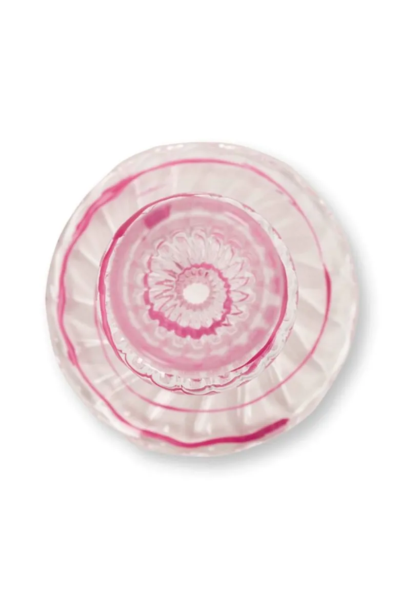Kerzenständer Glas Strudel Rosa 28cm