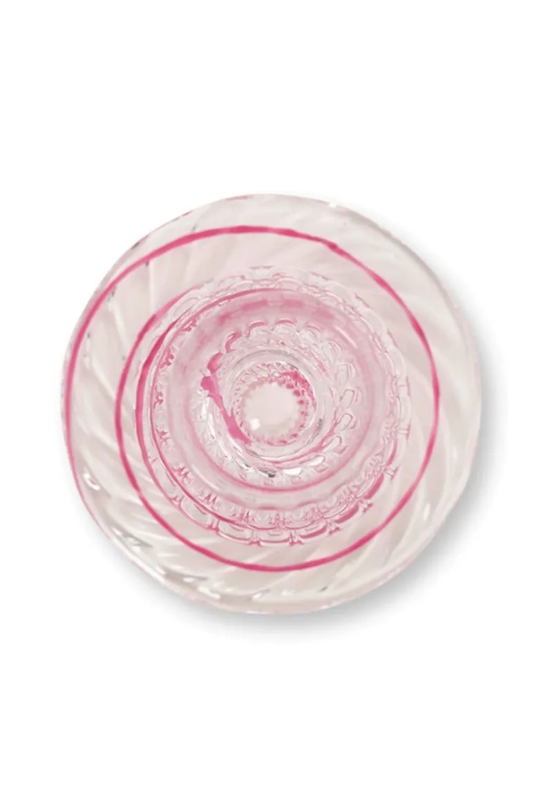 Kerzenständer Glas Strudel Rosa 22cm