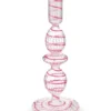 Kerzenständer Glas Strudel Rosa 20cm