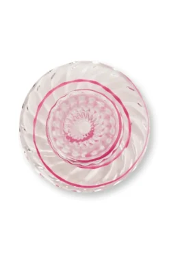Kerzenständer Glas Strudel Rosa 20cm