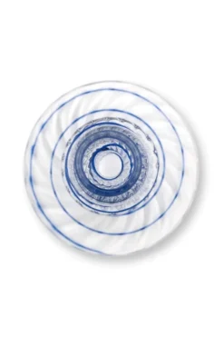 Kerzenständer Glas Swirl Dunkelblau 20cm