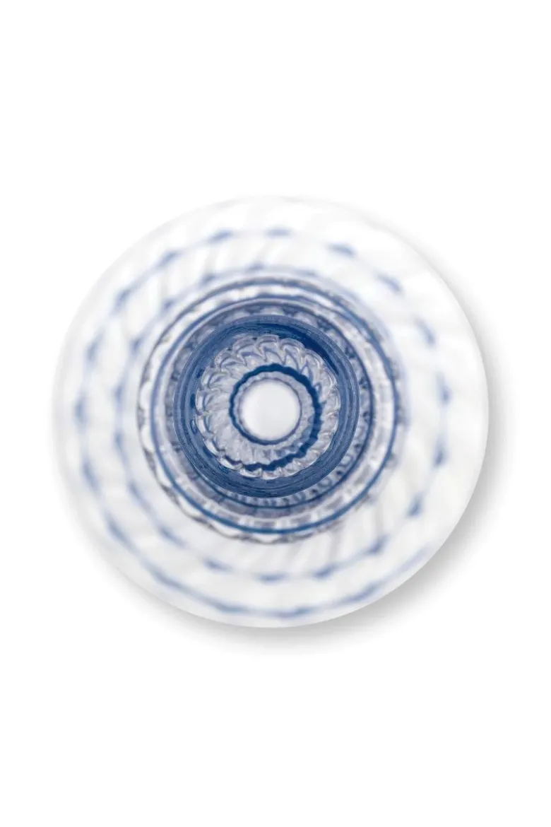 Kerzenständer Glas Swirl Dunkelblau 28cm