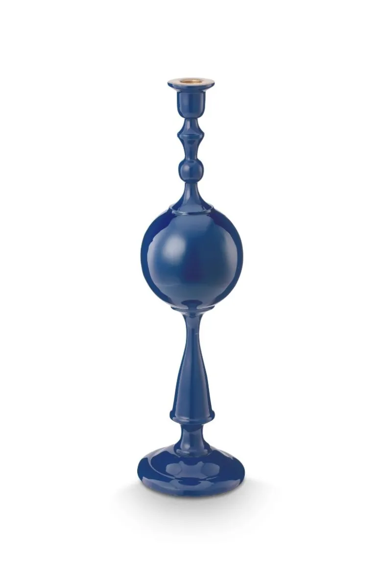 Kerzenständer Metall Kugel Marineblau 44cm