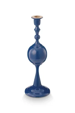 Kerzenständer Metall Kugel Marineblau 37cm