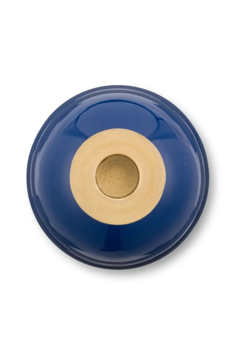 Kerzenständer Metall Kugel Marineblau 37cm