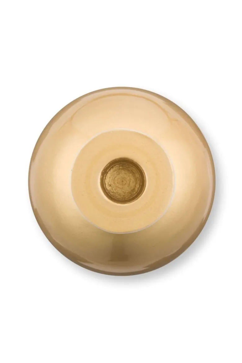 Kerzenständer Metall Kugel Weiß/Gold 44cm