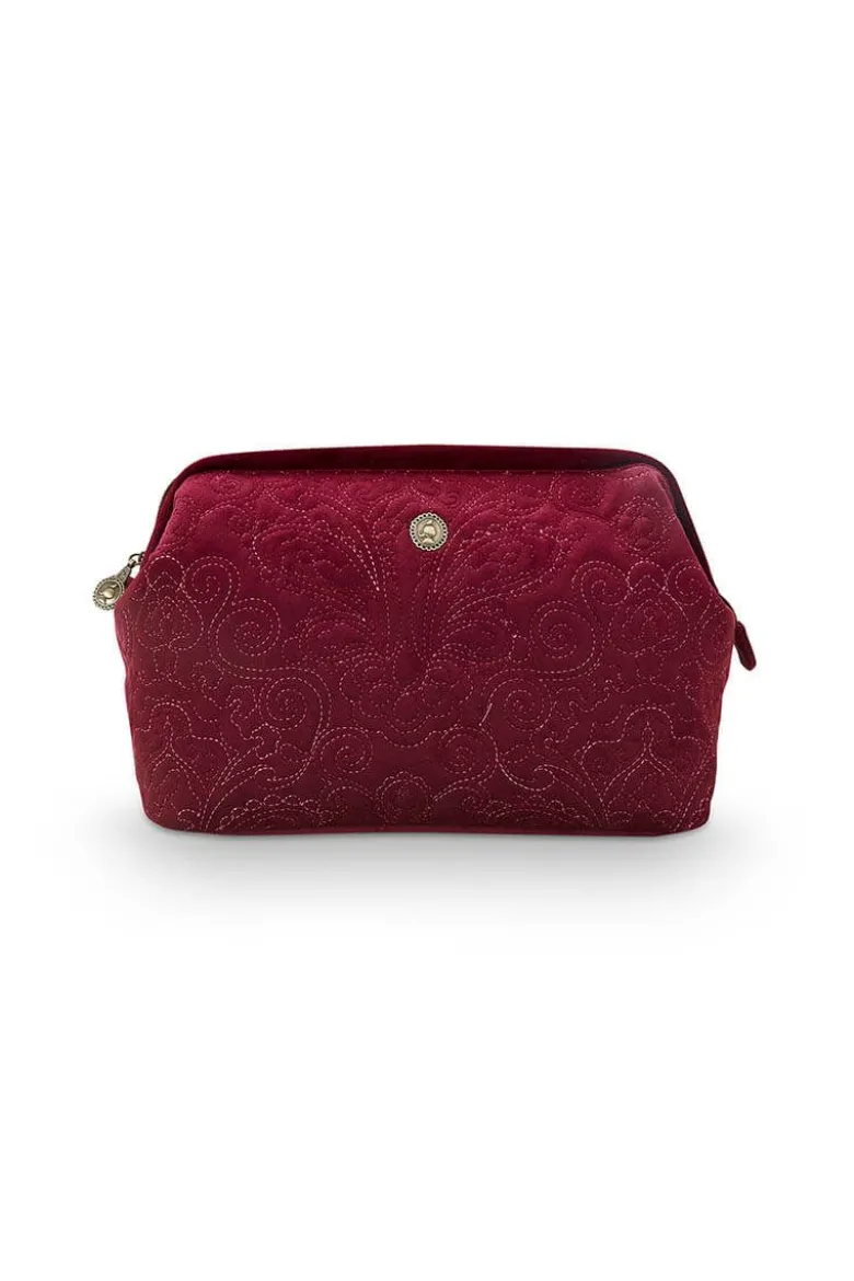 Kosmetiktasche Extra Gross Samt Quiltey Days Rot