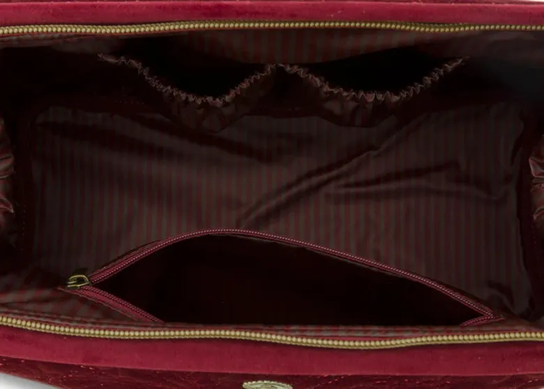 Kosmetiktasche Extra Gross Samt Quiltey Days Rot