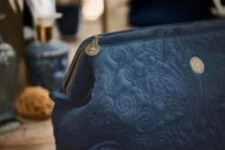 Kosmetiktasche Extra Gross Samt Quiltey Days Blau