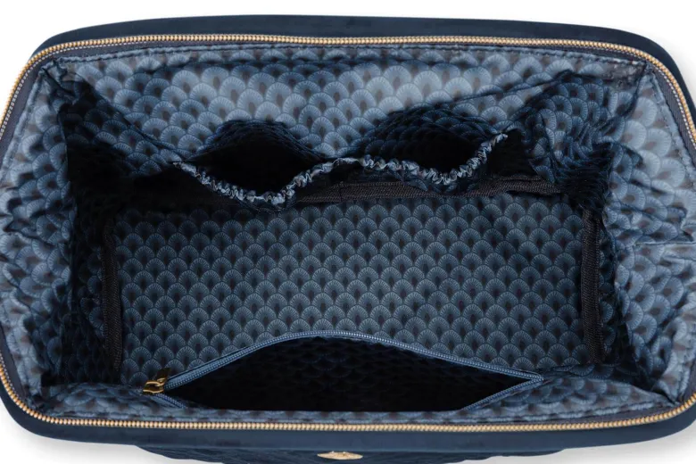 Kosmetiktasche Extra Gross Samt Quiltey Days Blau