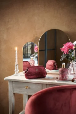 Kosmetiktasche Klein Samt Quiltey Days Rot