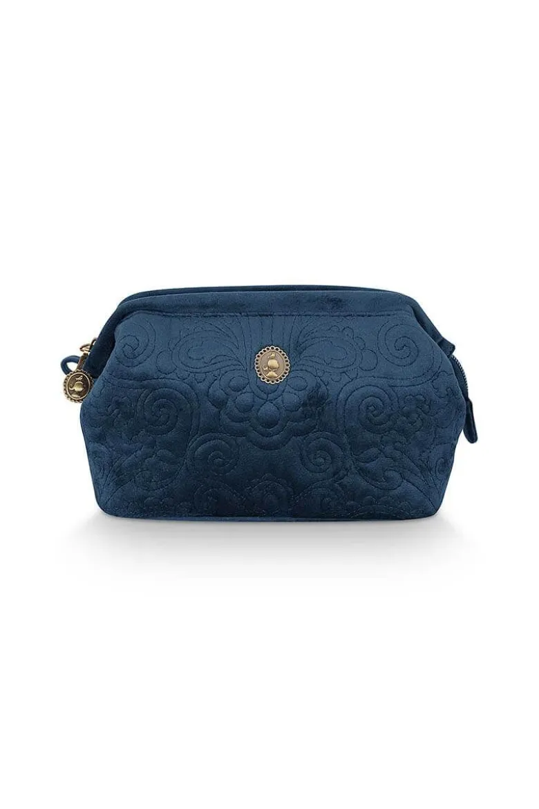 Kosmetiktasche Klein Samt Quiltey Days Blau