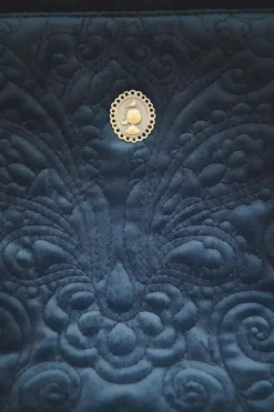 Kosmetiktasche Klein Samt Quiltey Days Blau