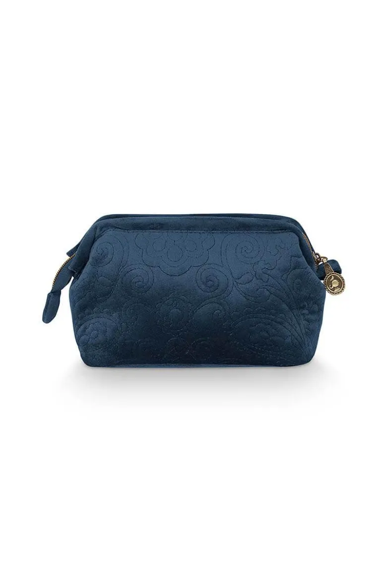 Kosmetiktasche Klein Samt Quiltey Days Blau