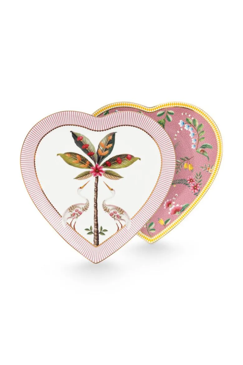 La Majorelle Set/2 Herz Form Teller Rosa